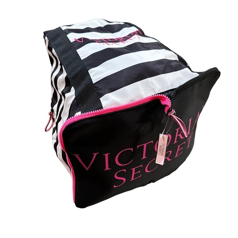 NWT Victoria's Secret Striped Packable Convertible Travel Weekender Bag